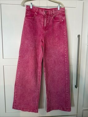 GAP Pink Wash High-Rise Wide-Leg Jeans